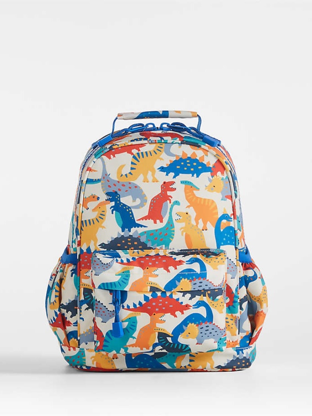 Crate&Barrel Kids Dinosaur Backpack in Blue, Orange, Yellow